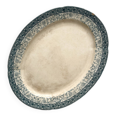 Plat ovale en terre de fer ''Sully'' Choisy le Roi Hautin Boulenger et Cie