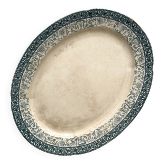 Oval iron earthenware dish "Sully" Choisy le Roi Hautin Boulenger et Cie
