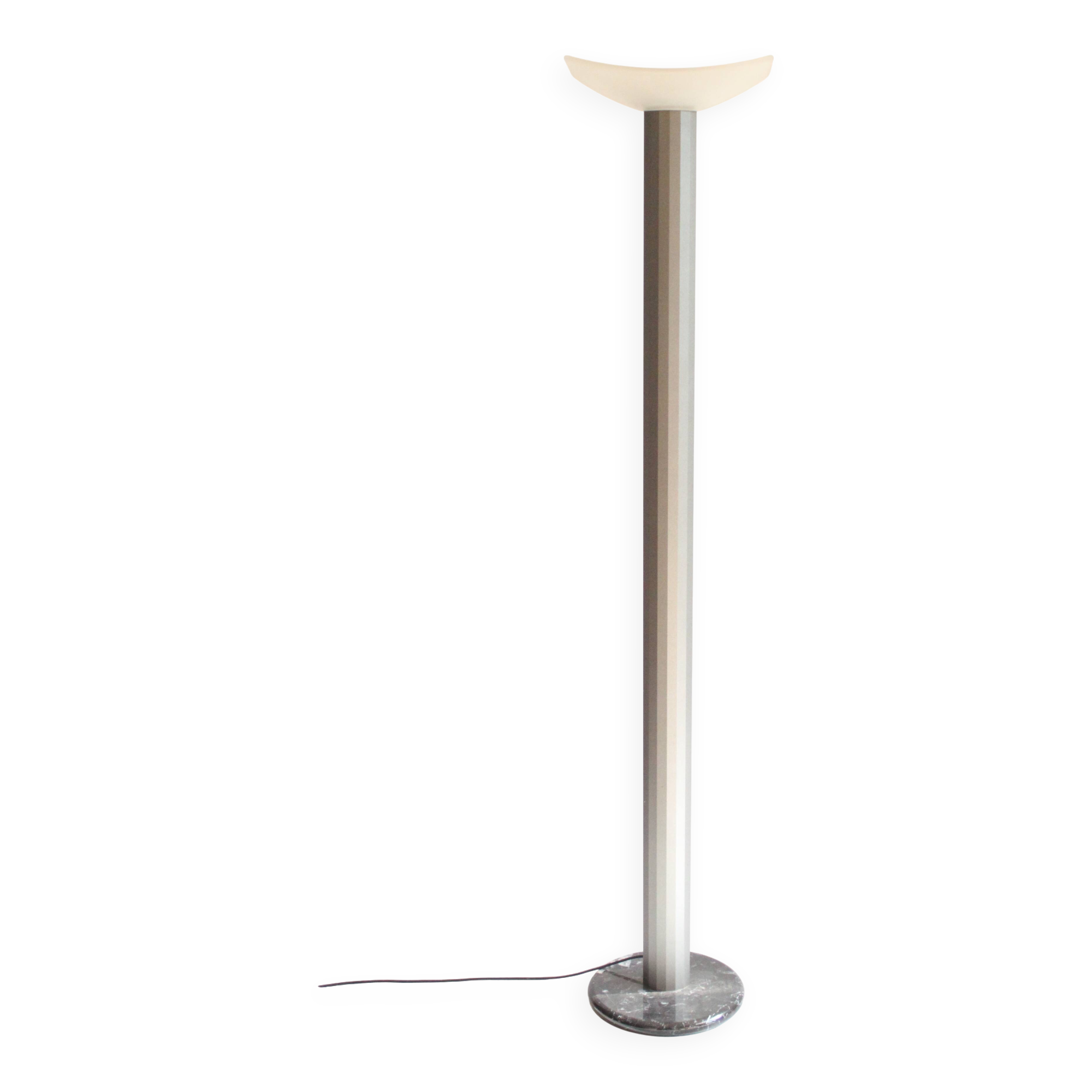 Valenti Luce uplighter with glass shade, Italy 1980s-1990s