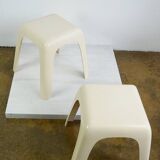 Beige plastic mid-century stools model No. by Valenti Milano Italy