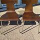 Set of 4 metal and wood chairs