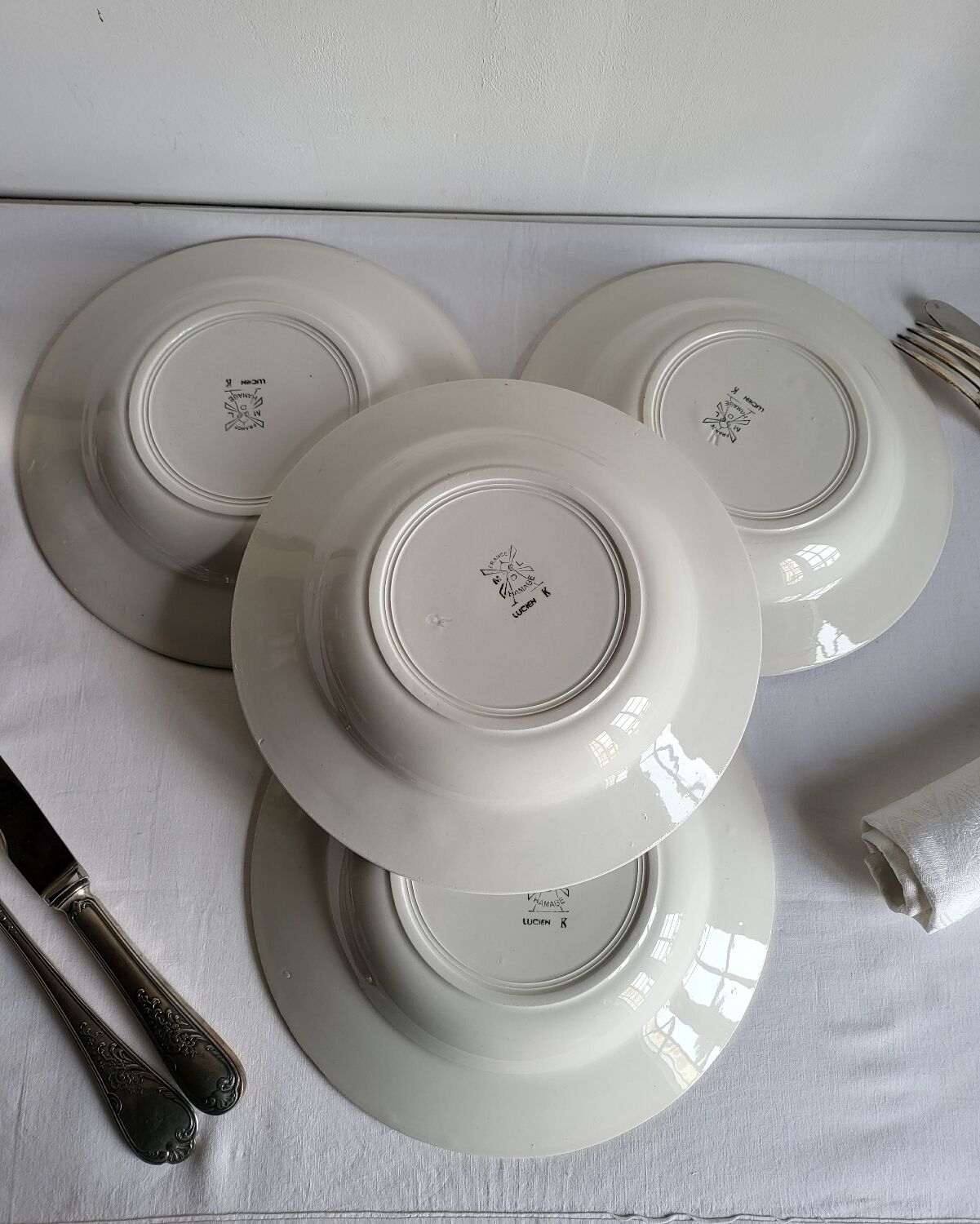 4 Deep Plates in earthenware Moulin des Loups & Hamage model Lucien