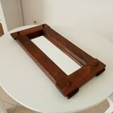 Miroir brutaliste vintage en chêne massif