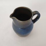 Small blue ceramic pitcher Signed Poterie de Nault