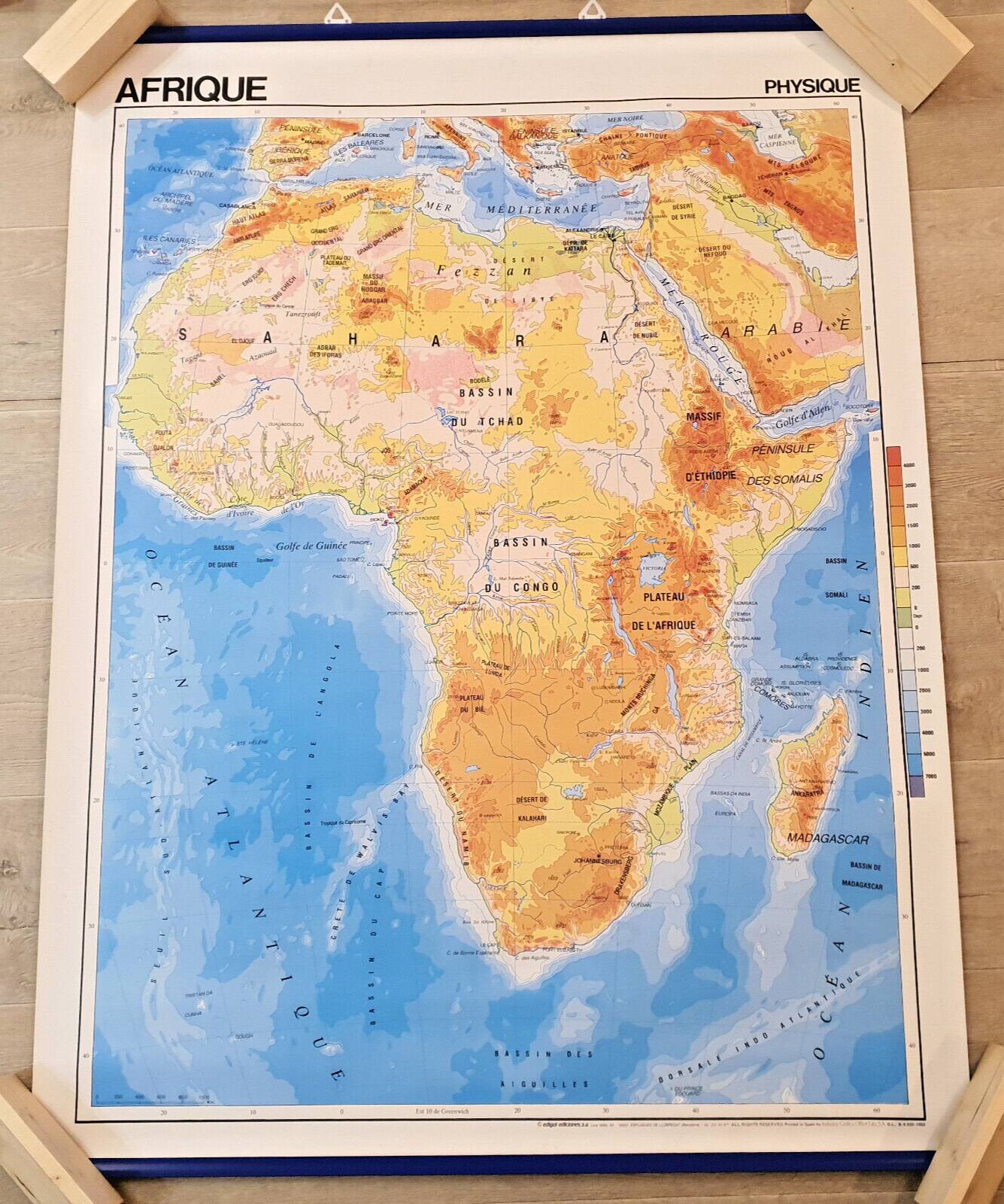 School wall poster Africa physical/political 140 cm x 97 cm brand soral