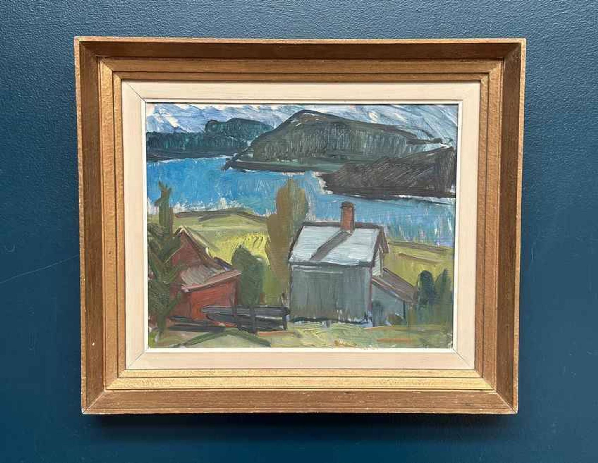 Swedish Oil on Panel – “Dockstafjärden” by Harald Öman