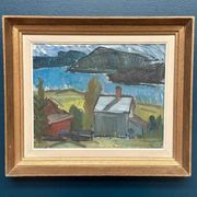 Swedish Oil on Panel – “Dockstafjärden” by Harald Öman