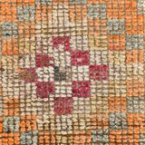 3x12 Vintage Red Orange Turkish Runner Rug, Handmade Wool Carpet, 86x352Cm
