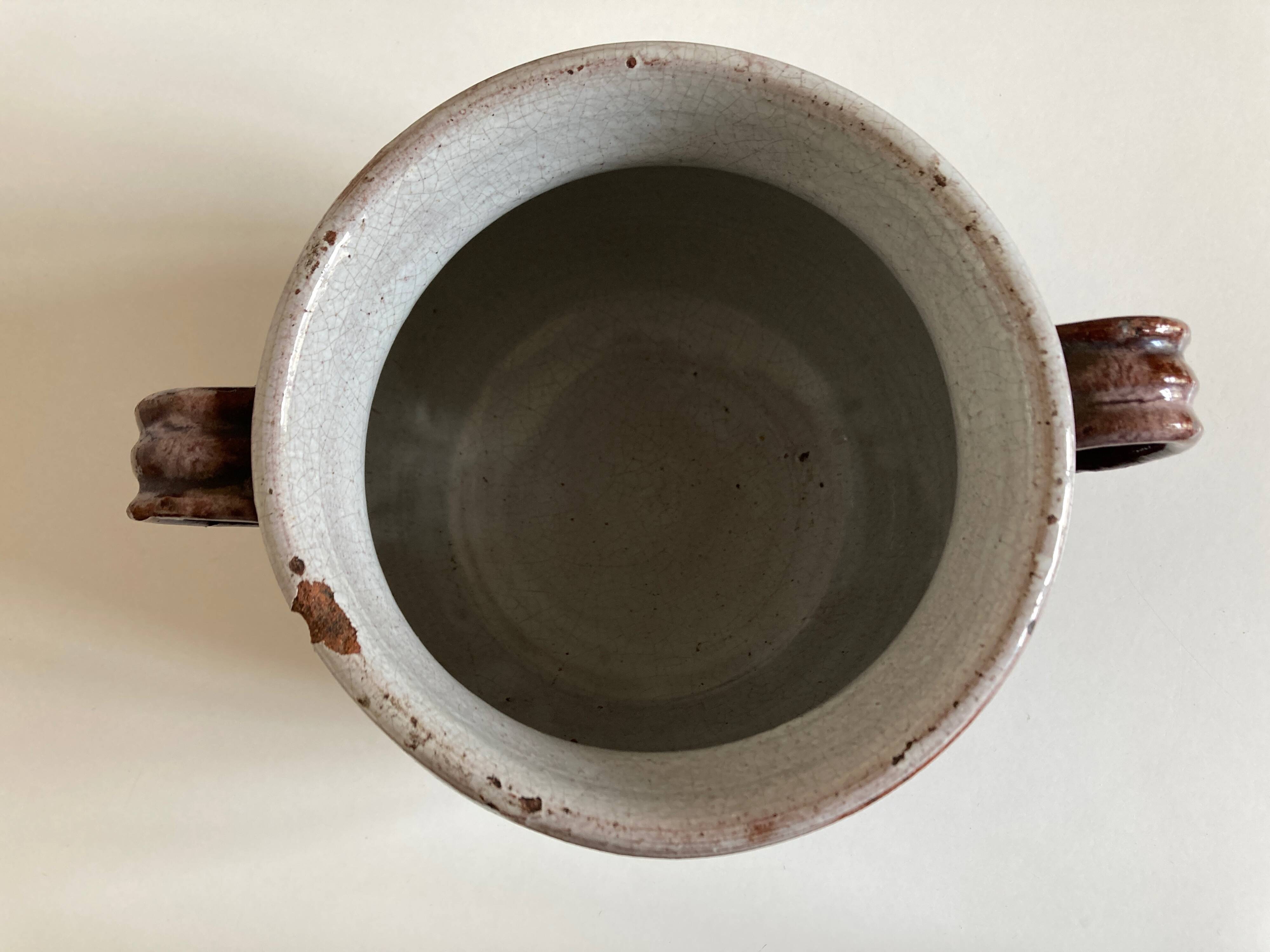Black ass field vase in glazed clay 1950
