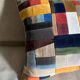 Patchwork cushions made from upholstery fabric