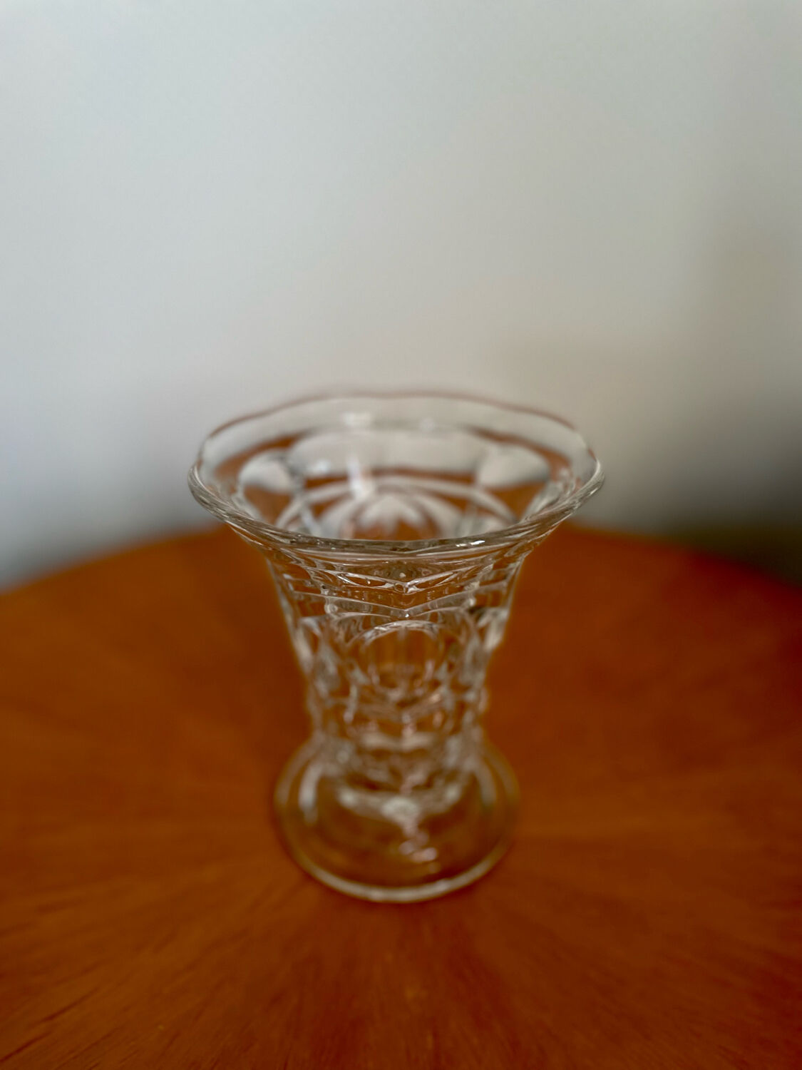 Vintage crystal glass vase 1960 1970