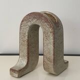 Original and sculptural vase in glazed ceramic, designed by Roberto Rigon