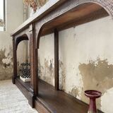 Oak console with white marble top 1970