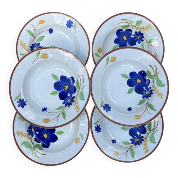 Gien - 6 assiettes creuses Tournefeuille