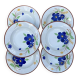 Gien - 6 assiettes creuses Tournefeuille