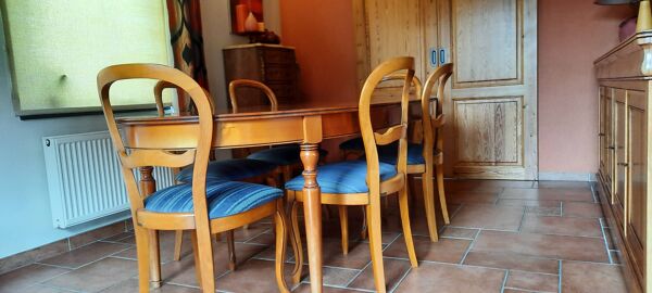 Table salle à manger + 6 chaises style classique (Louis-Philippe)