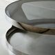 Italian round coffee table in chromed metal & smoked glass, 1970s design
