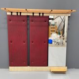 Vintage Wall-Mounted Hallway Panel with Hooks, Mirror & Shelf, 1960s