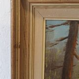 Vintage painting "Gîte on the edge of the forest" .