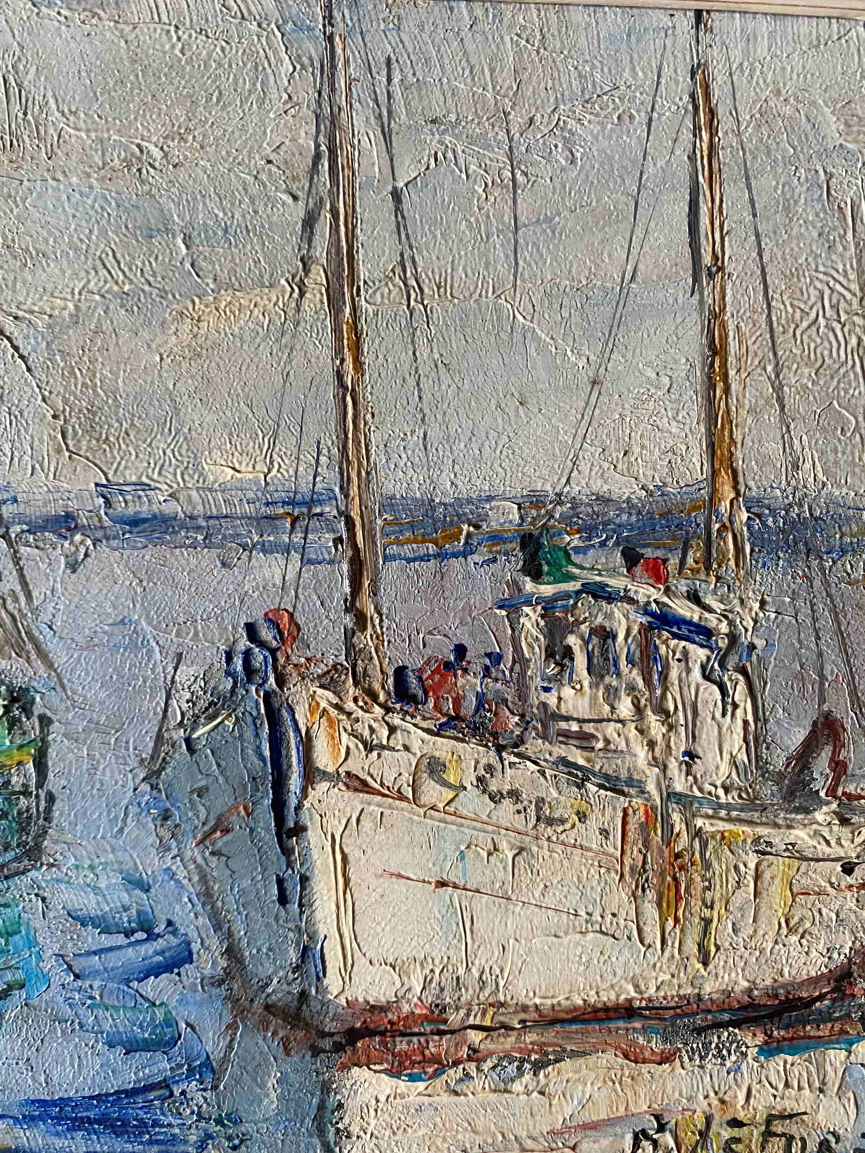 Painting signed René Leforestier and frame