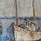 Painting signed René Leforestier and frame