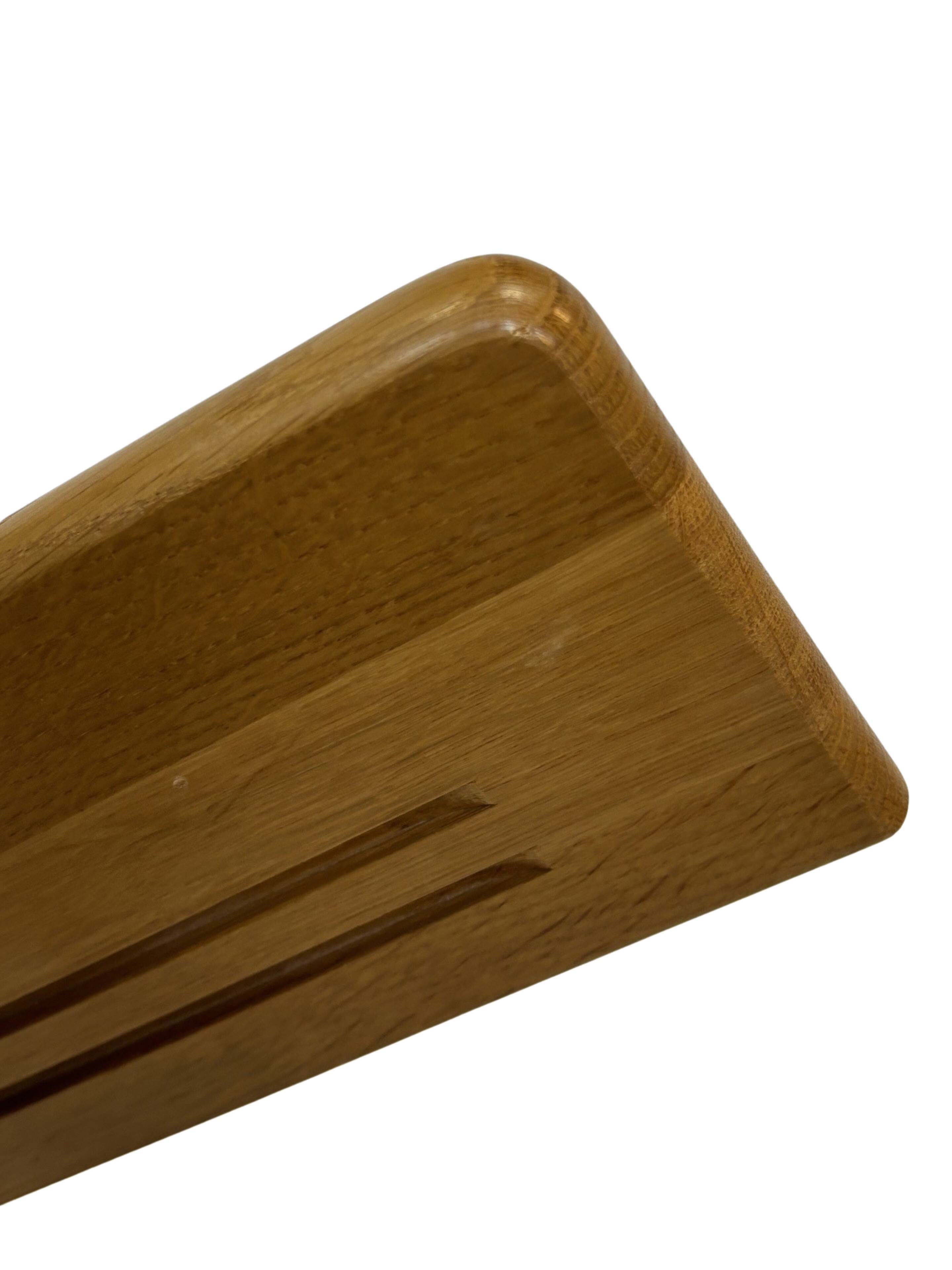 Vintage oak wall rack book shelf 1970s wood minimalist design