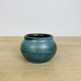 Vase boule grès bleu