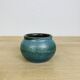 Blue stoneware round vase