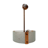 Vestibule pendant lamp in gilded brass and granite glass 1950 with two lights