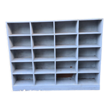 Meuble de métier vieux bleu en bois