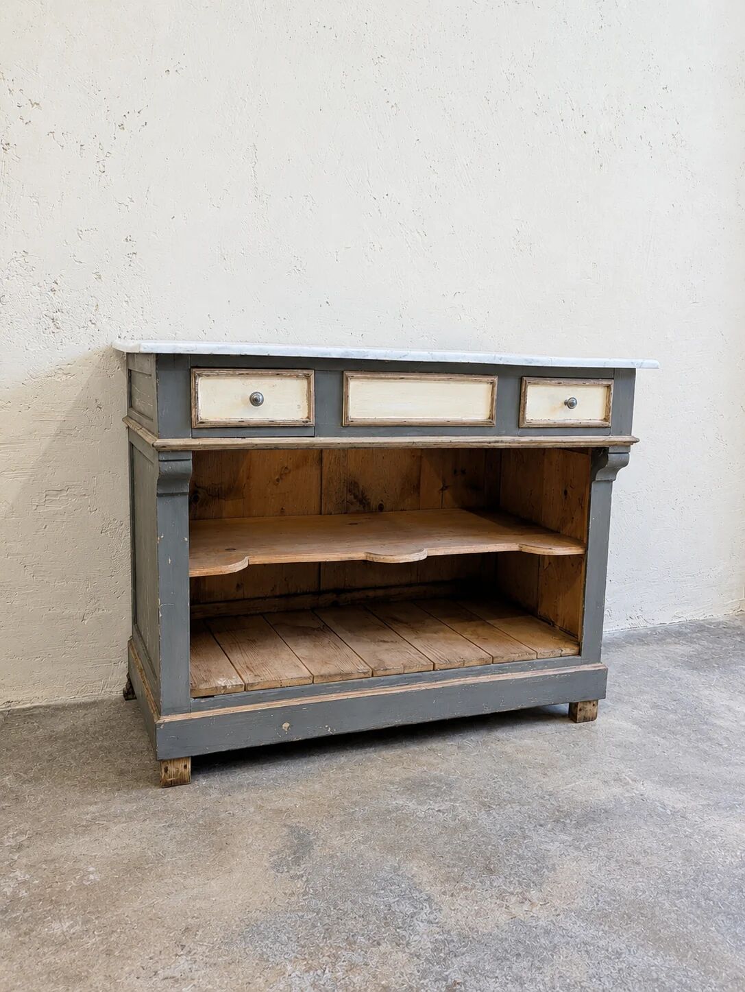 Bathroom furniture wood & marble vintage antique