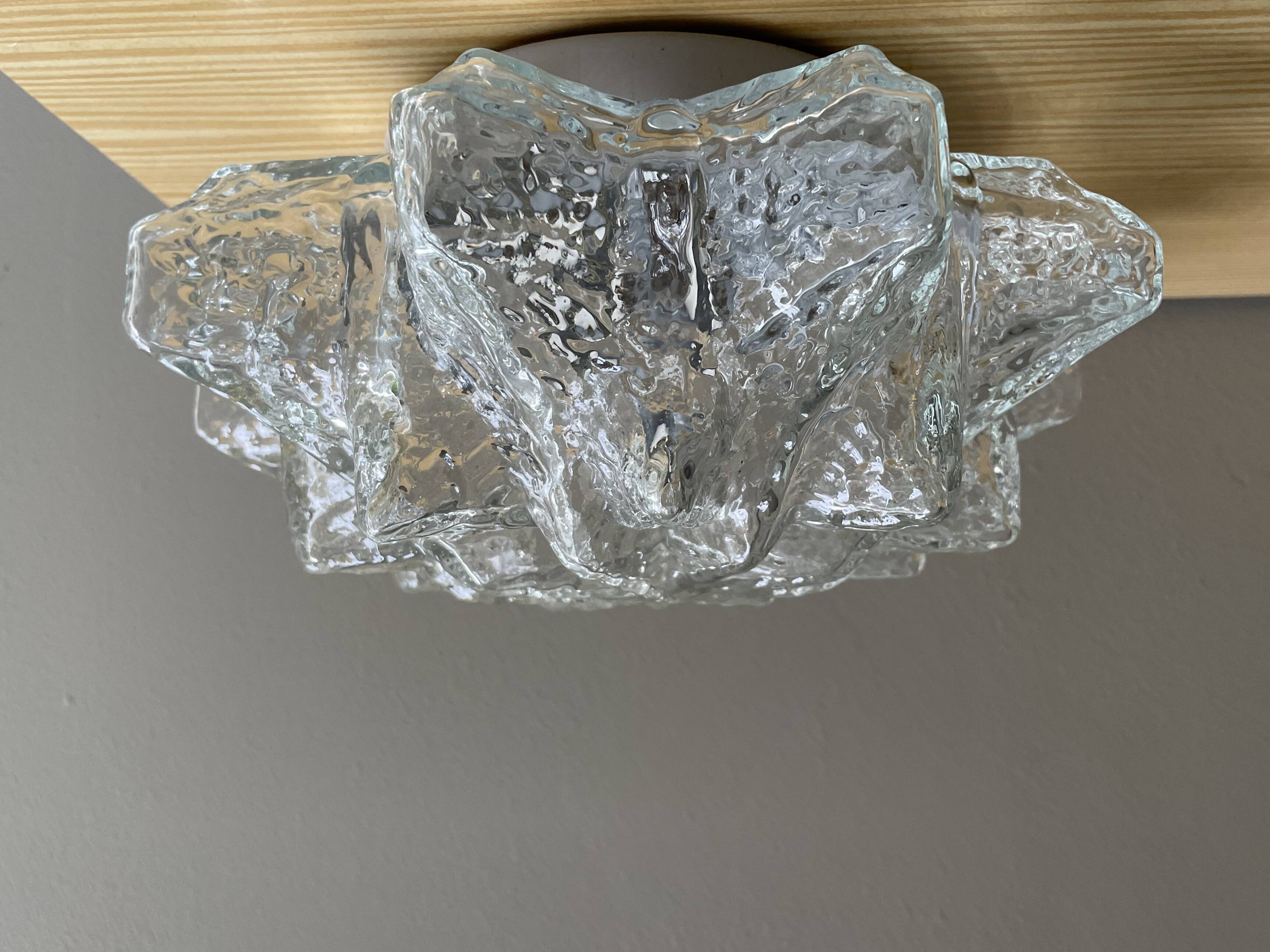 Portuguese snowflake glass flush mounted lamp