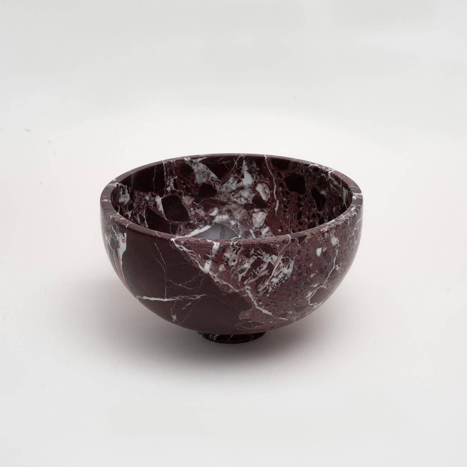 Rosso Levanto marble fruit bowl