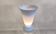 Vintage opaline blue Bohemian glass lamp — signed