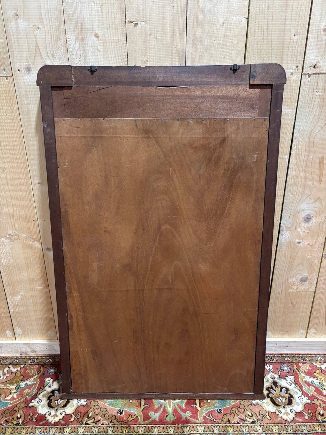 Wooden fireplace mirror