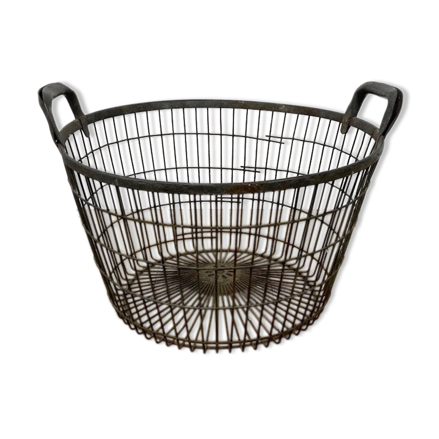 Old metal harvest basket
