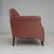 Canapé 2 places danois des années 1950, velours de mobilier rose saumon, pieds en bois de chêne.