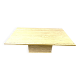 Travertine and brass coffee table by Fedam, 1970s