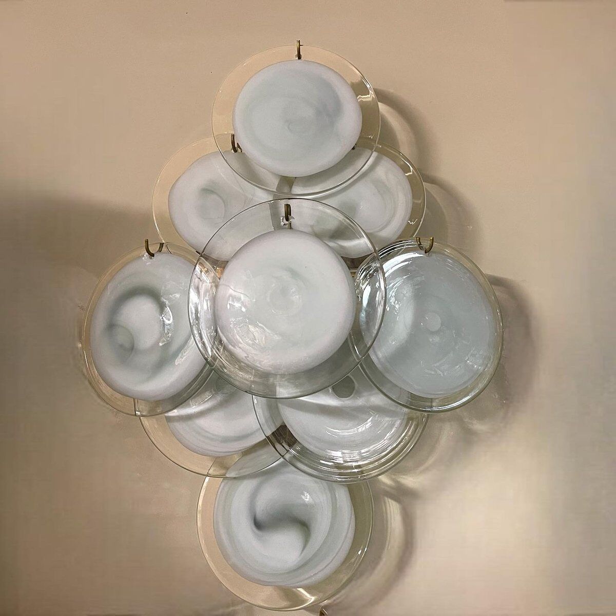 Murano Glass Disc Sconces, 1970s, Set of 2