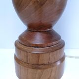 Vintage solid oak lamp base stamped H.44 cm