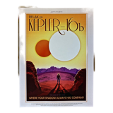 Impression lithographique de la planète kepler-16b issue de la série "visions du futur"
