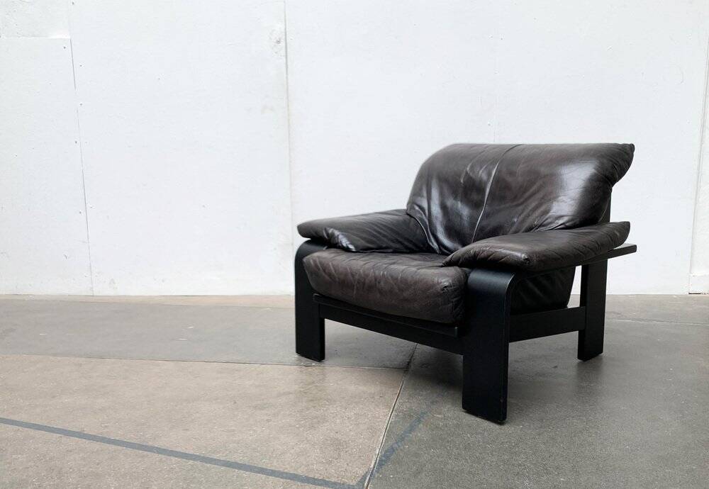 Postmodern German brutalist lounge chair by Rolf Benz for Musterring, 1990s.