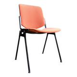 DSC 106 chair in peach cotton and black metal by Giancarlo Piretti for Anon