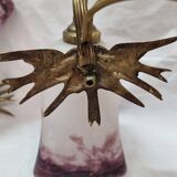Glass paste wall light, bronze swallows