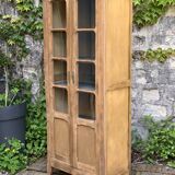 Parisian glass cabinet in raw wood, 1940