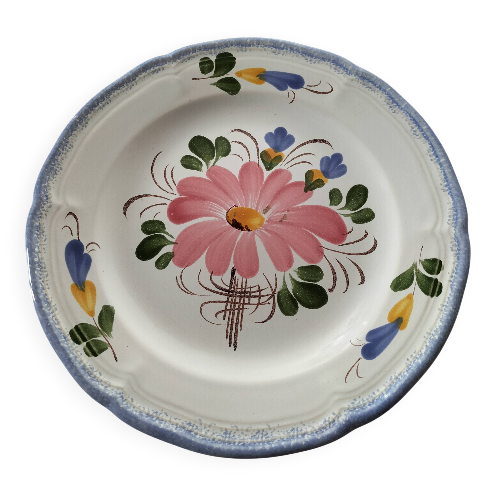 Assiette Faïencerie de Pornic modèle Laken peinte à la main