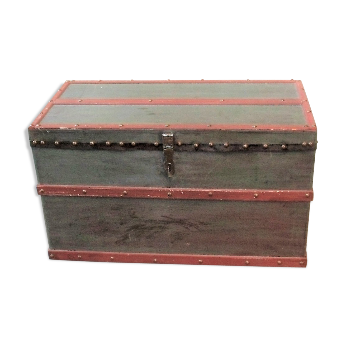 Old chest trunk wood studded