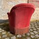 Fauteuil crapaud velours rose