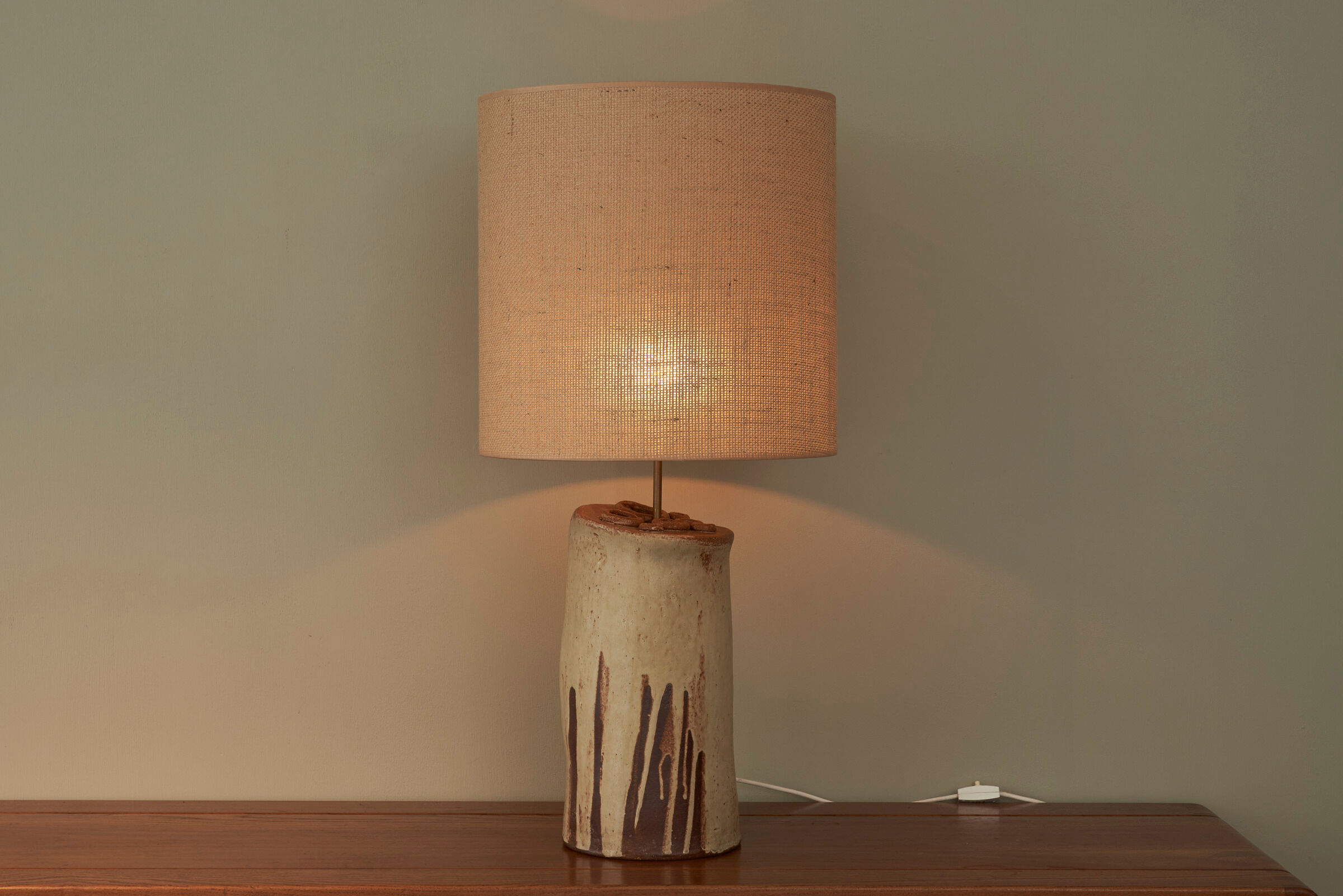 Handmade Danish ceramic table lamp from the 1970