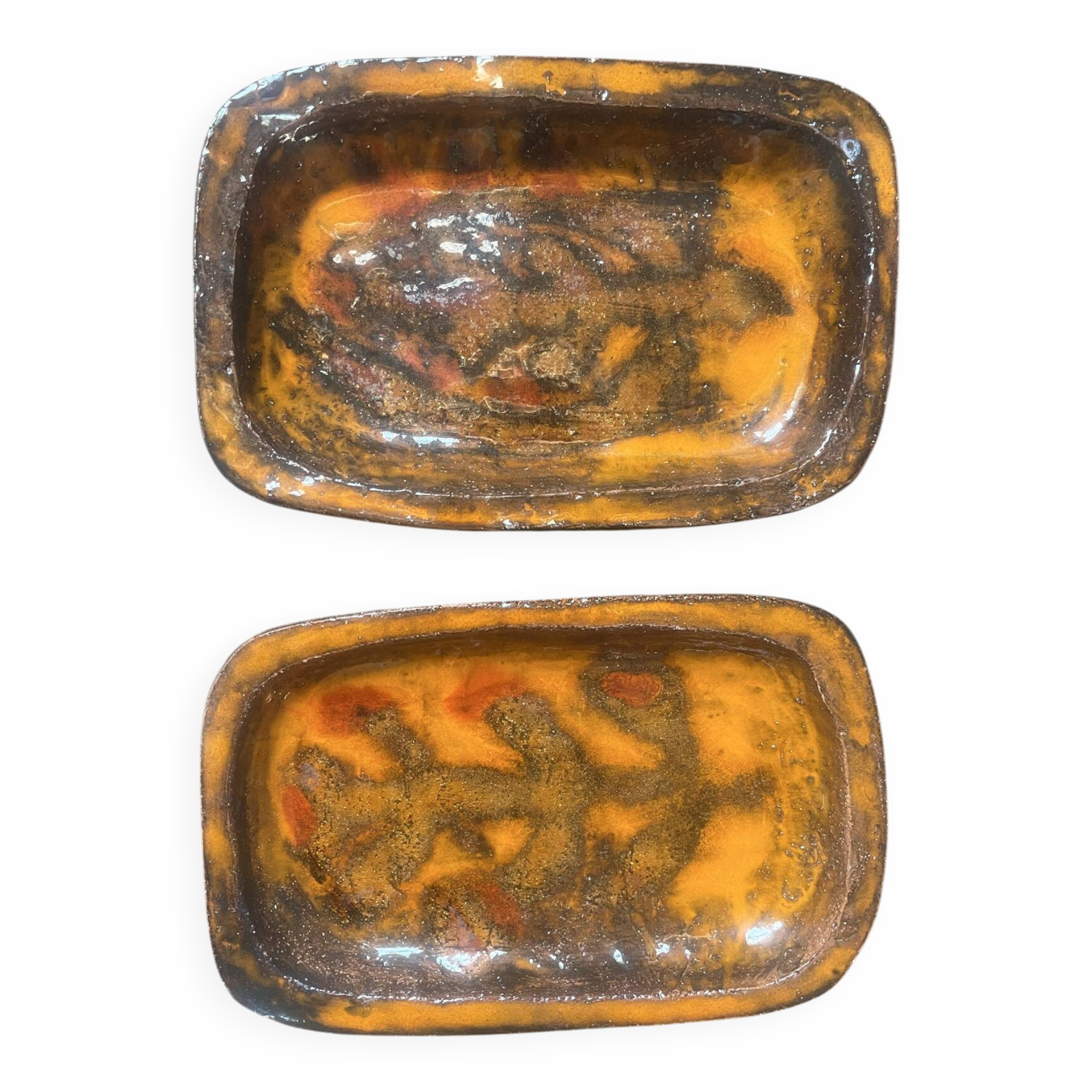 2 ceramic dishes in the Vallauris style from the 60s-70s.